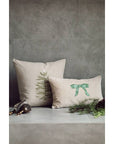 21x12 Velvet Bow Pillow, Green