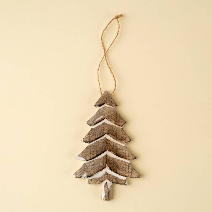 Rustic Pine Holiday Ornaments S/2