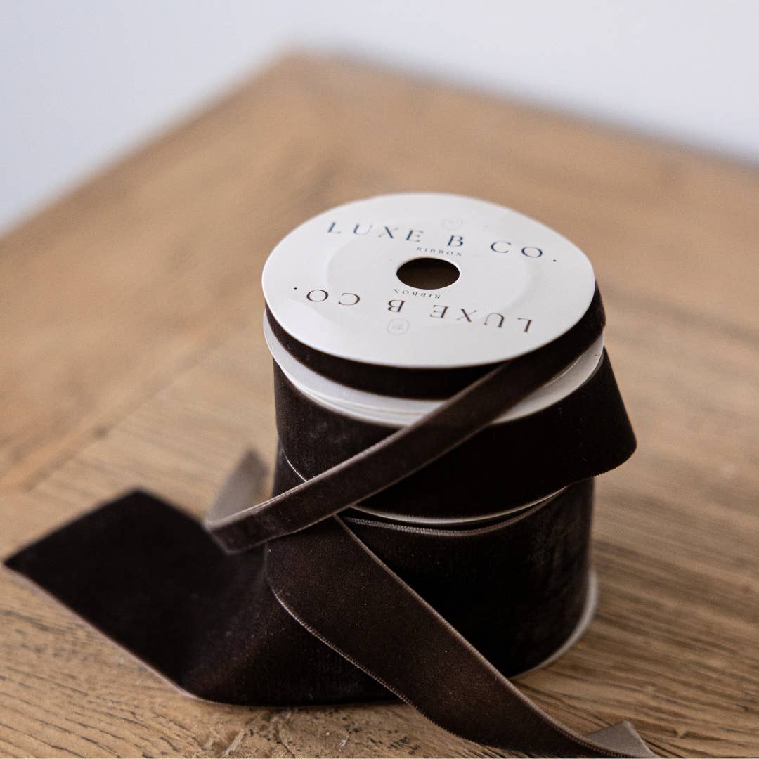 Brown Velvet Holiday Ribbon