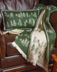 Aspen Lumbar Pillow Green Cotton Christmas