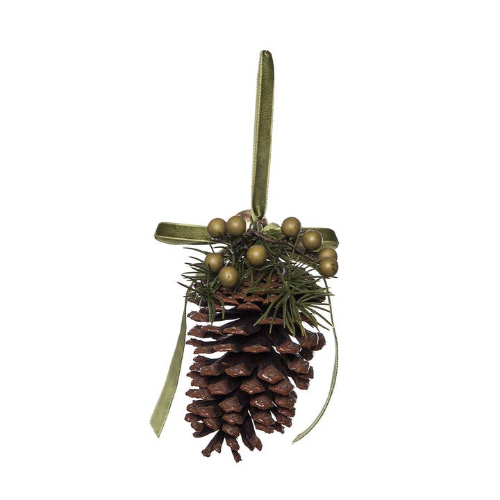 Christmas Green Berry Pinecone Ornament