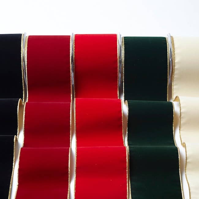 4" Chestnut Velvet Reversible Gold Wired Ribbon