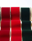 4" Chestnut Velvet Reversible Gold Wired Ribbon