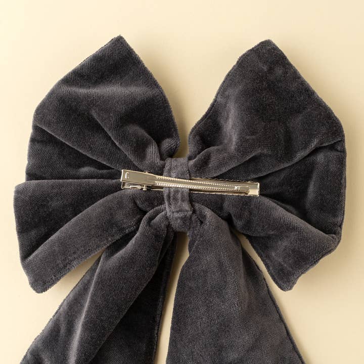 Velvet Bow Clip, Cypress