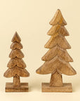 Winter Woods Carved Trees S/2