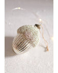 Glitter Acorn Glass Holiday Ornament