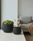 Brookshire Metal Planter- Black Set of 2