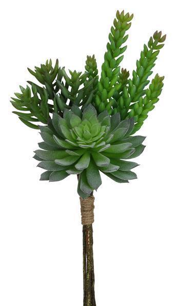 14"H MIXED SUCCULENT BUSH GREEN