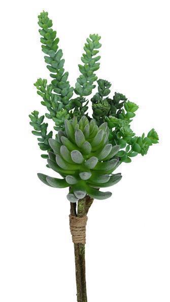 15"H MIXED SUCCULENT BUSH GREEN