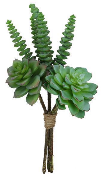 9"H MIXED SUCCULENT BUSH GREEN