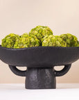 Faux Moss Arrangement in Black Santorini Bowl