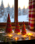 Set of 3 Mistletoe and Berry Cone Trees
