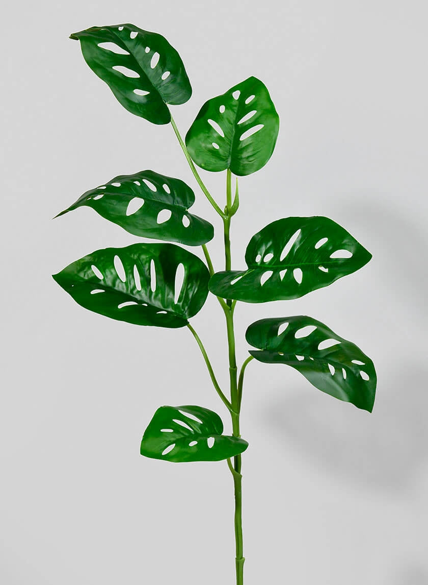 32 ½ in Swiss Cheese Monstera Leaf Spray