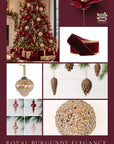 Royal Burgundy Christmas Tree Decor Kit
