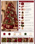 Royal Burgundy Christmas Tree Decor Kit