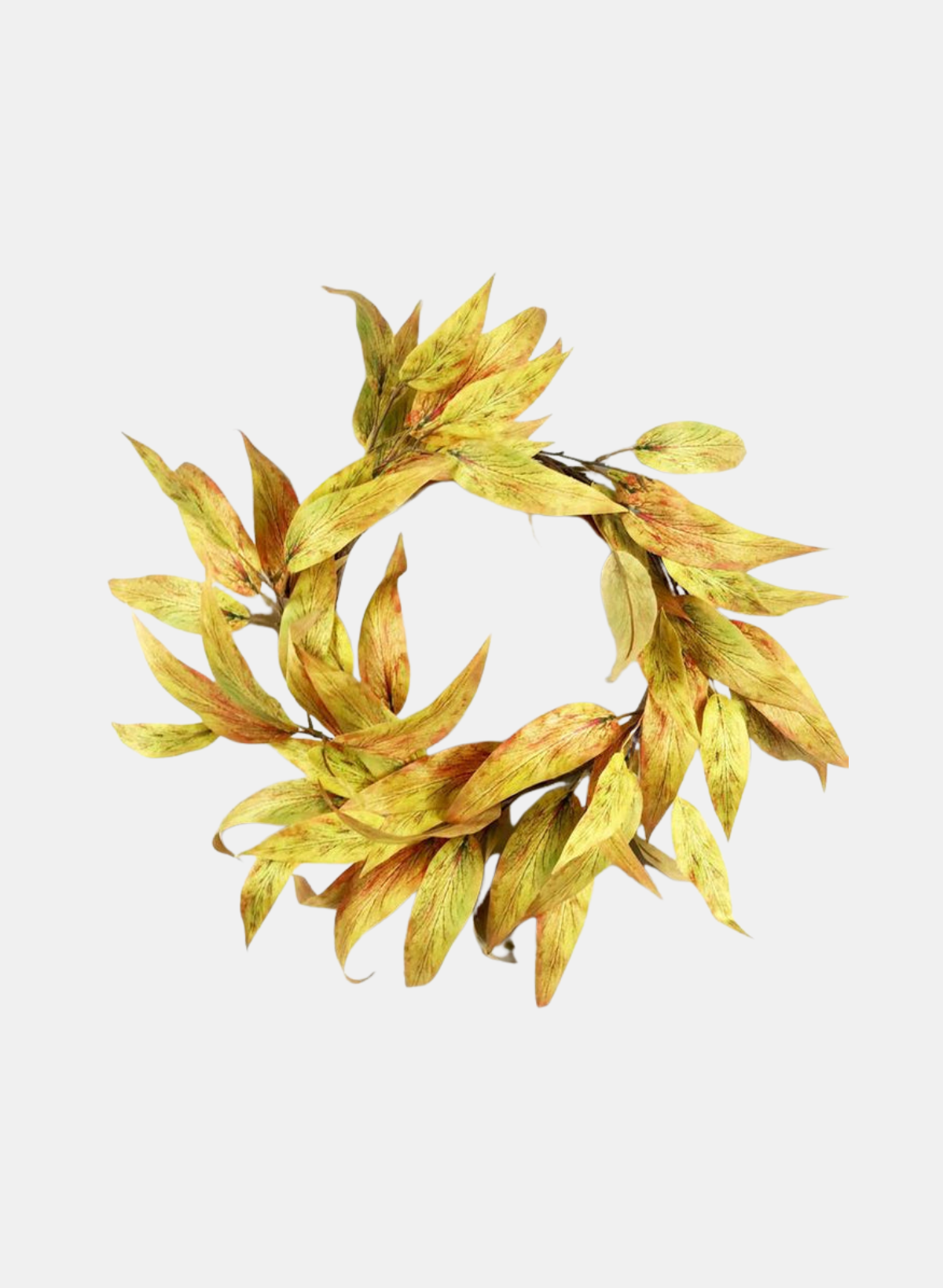 22"DIA EUCALYPTUS WREATH GREEN/RUST/YELLOW