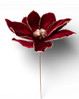 23 Inch Velvet Poinsettia Stem Burgundy