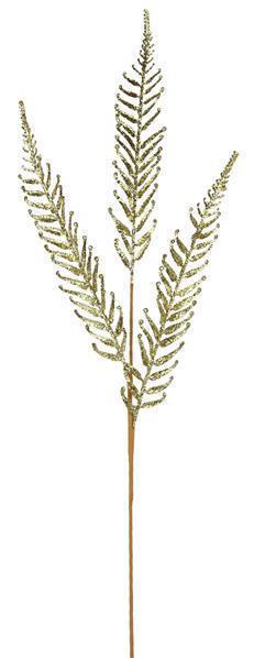 35"L GLITTERED FERN SPRAY GOLD