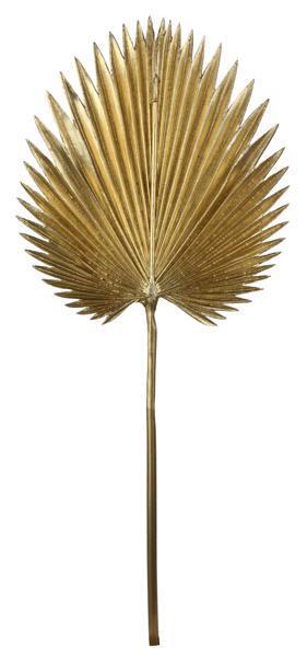 29"L METALLIC FAN LEAF STEM GOLD