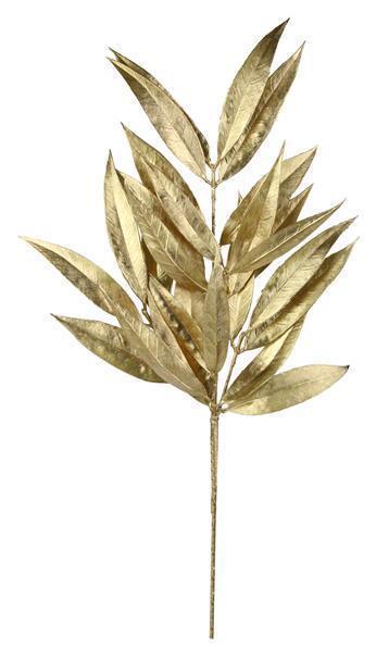 23"L WHITE WILLOW LEAF SPRAY GOLD