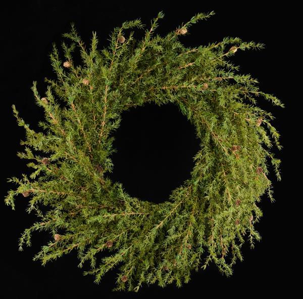 45"DIA ALPINE/PINECONE WREATH 2-TONE GREEN