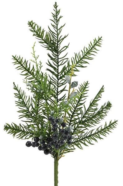 20"L NOBLE FIR/BERRY/JUNIPER SPRAY 2-TONE GREEN/DARK BLUE