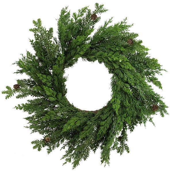 24"JUNIPER/ARBORVITAE FIR WREATH 2-TONE GREEN