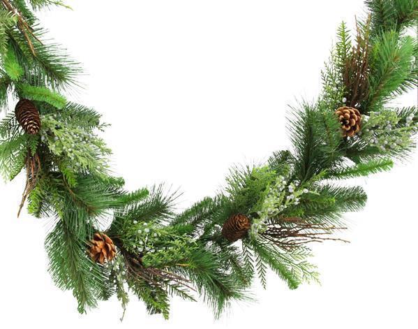 6'L PINE/JUNIPER/PINECONE GARLAND MIXED GREEN/BROWN