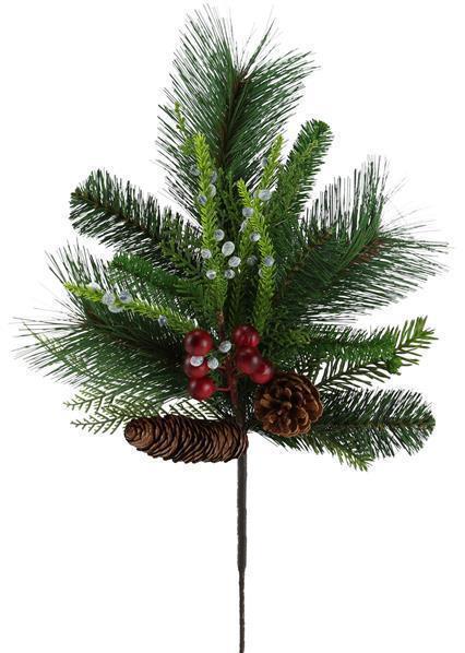 19"MIX PINE/BERRY/PINECONES PICK MIX GREEN