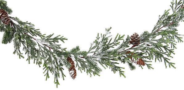 72"L SNOWY PINE/PINECONE GARLAND GREEN/WHITE