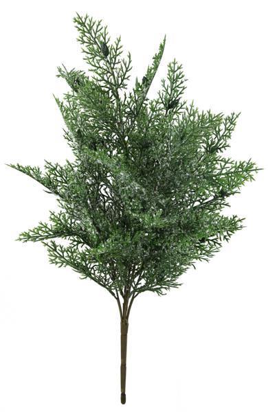 21"L CEDAR BUSH WITH SNOW GREEN/WHITE