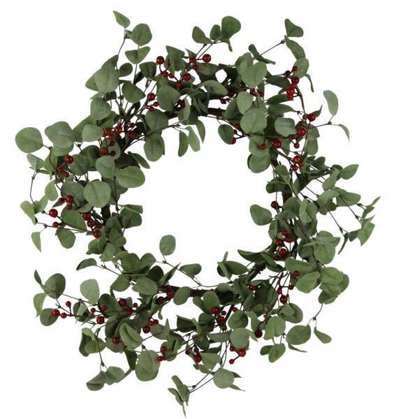 24"DIA EUCALYPTUS/BERRY WREATH 2-TONE GREEN/NATURAL