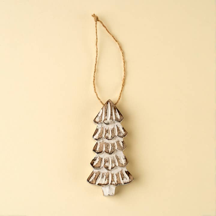 Rustic Pine Holiday Ornaments S/2
