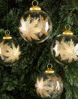 4in Round Zidane Gold Flake Clear Glass Ornament