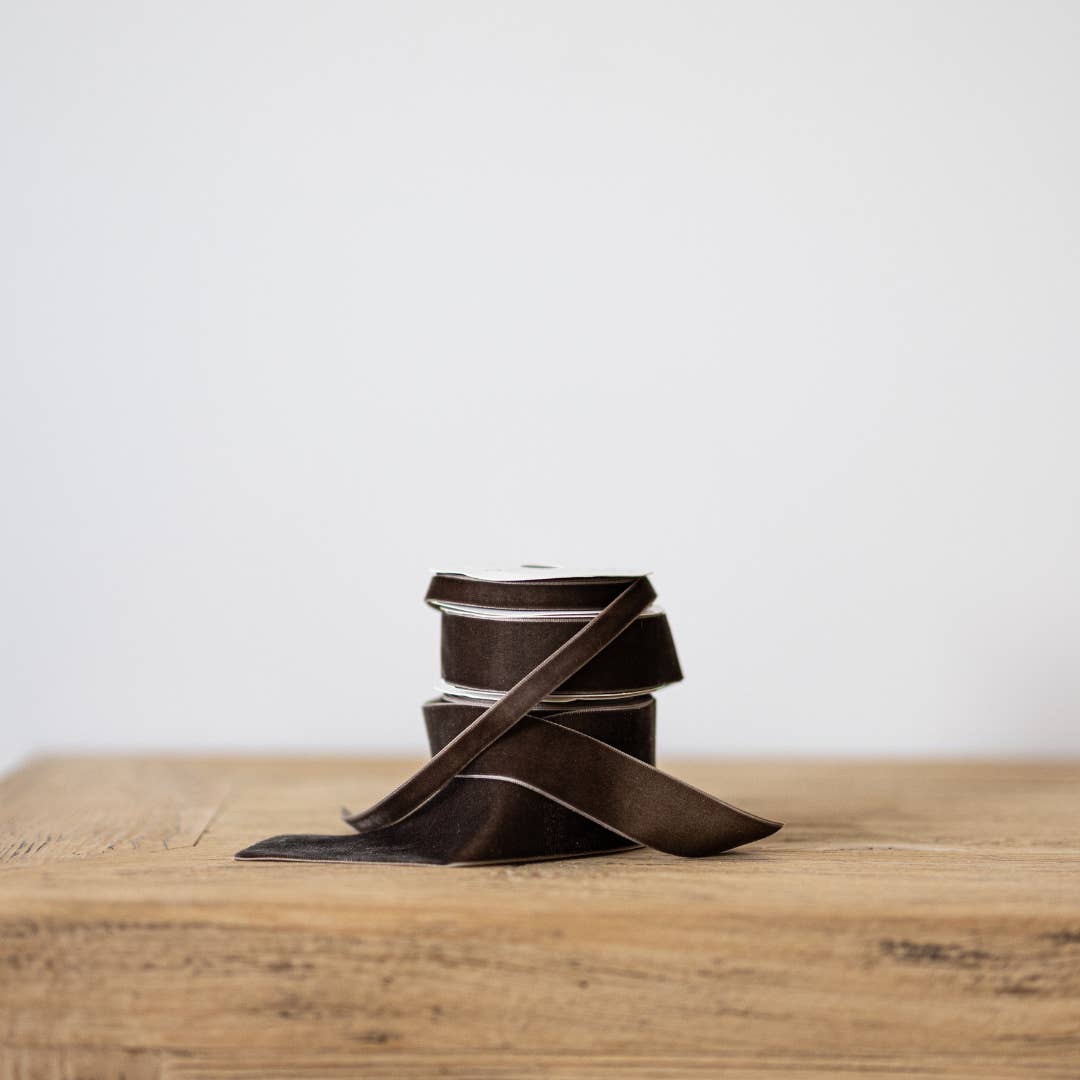 Brown Velvet Holiday Ribbon