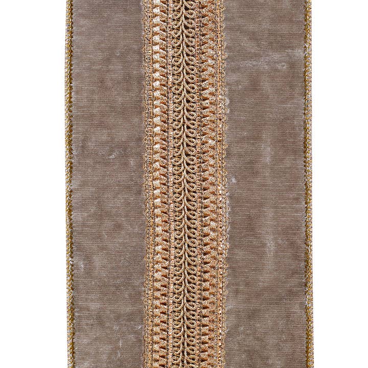 Regal Trim Plush Velvet Wired Edge, Grey, 4 in, 5 Yards