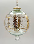 Blown Glass Ornament - Olive Branch Green