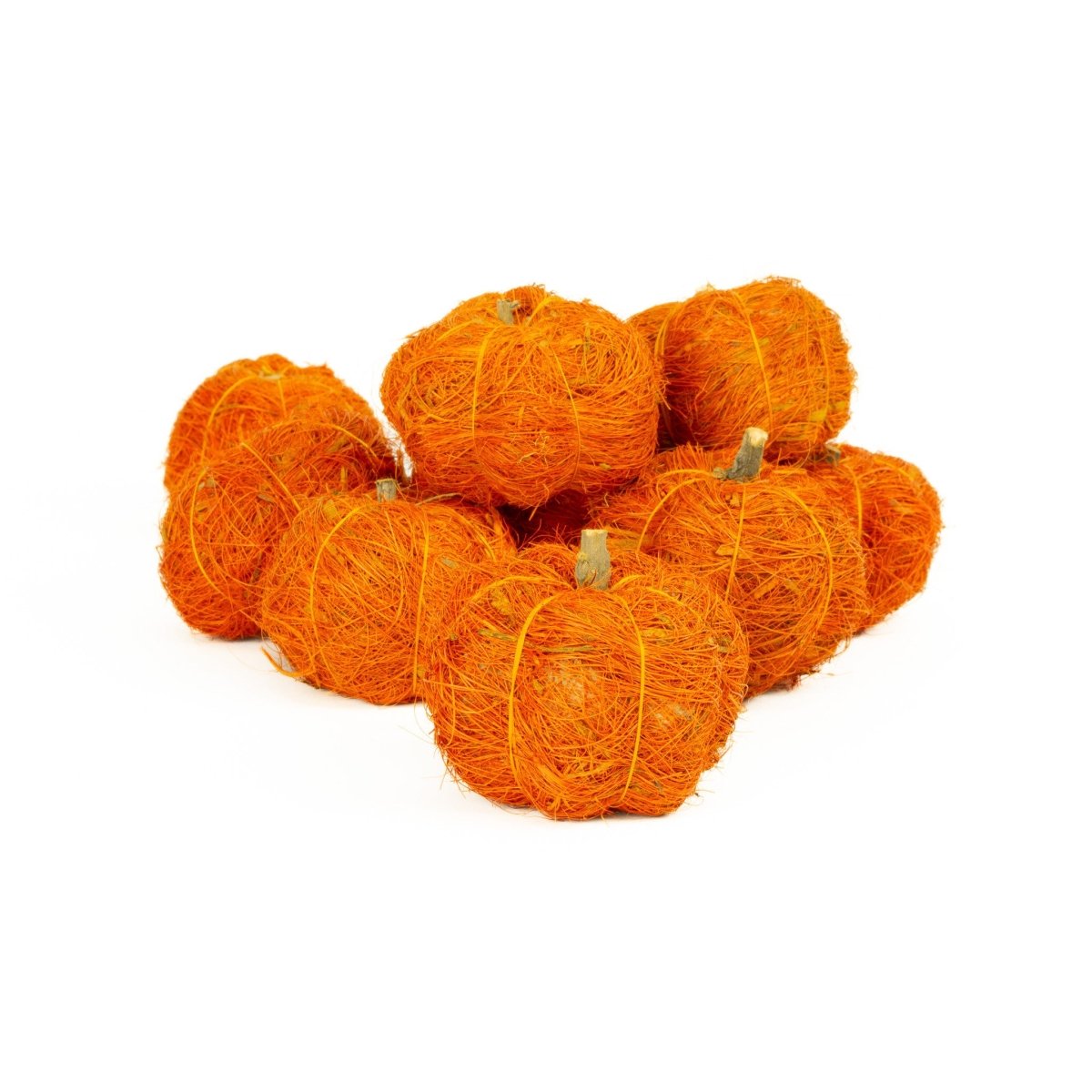 Coco Fiber Pumpkins Orange - 9 Pieces