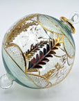 Blown Glass Ornament - Olive Branch Green