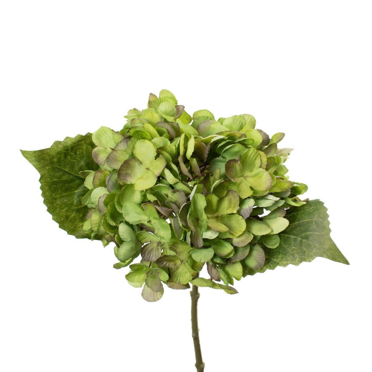 Faux Hydrangea Pick - Kiwi Green - 13 Inch