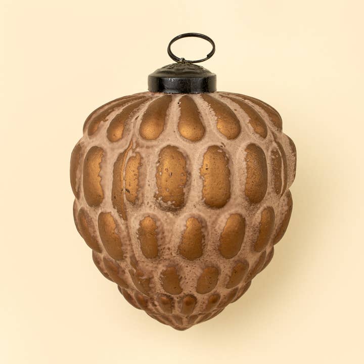 Heirloom Cone Holiday Ornament, Rustic Pink