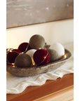 3" Velvet Holiday Baubles S/9, Burgundy/White/Dark Green