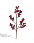 27 Inch Red Crackle Glitter Rosehip Stem