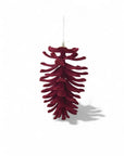 5.5 Inch Burgundy Velvet Flocked Open Pinecone Ornament